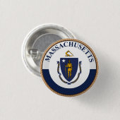 Staat des Massachusetts-Flaggen-Siegel-Knopfes Button (Vorne & Hinten)