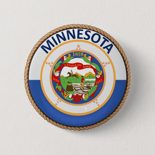 Staat des Minnesota-Flaggen-Siegel-Knopfes Button (Vorderseite)