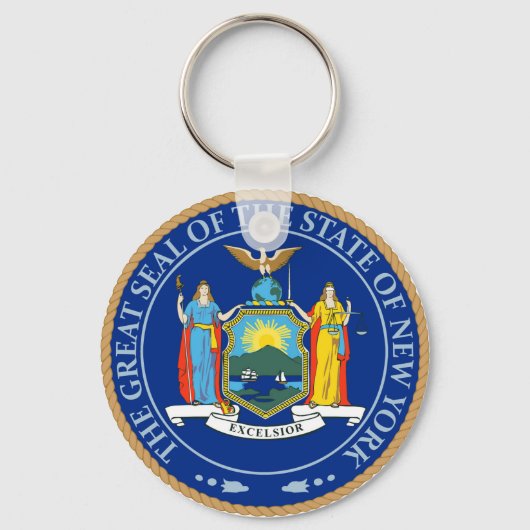 Staat des New Yorker Flaggen-Siegels Schlüsselanhänger (Vorderseite)
