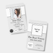 Staat des New Yorker Notar Public Abzeichen mit QR Ausweis (Vorder- & Rückseite)