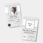 Staat des Notars von Texas mit QR-Code Ausweis (Vorder- & Rückseite)