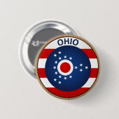 Staat des Ohio-Flaggen-Siegel-Knopfes Button (Vorne & Hinten)
