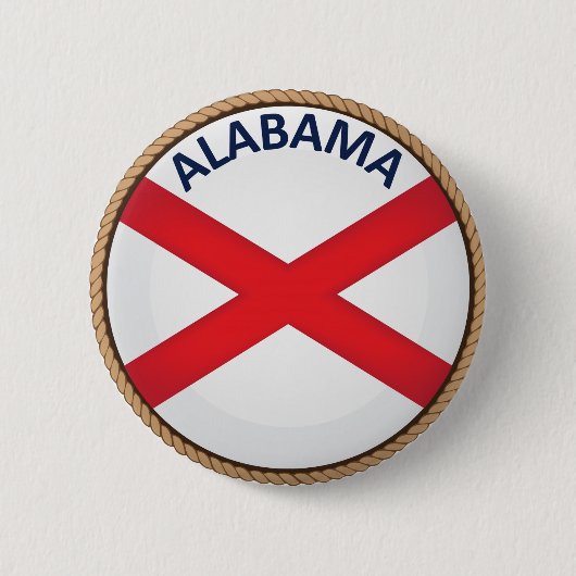 Staat des Siegels "Alabama Flag" Button (Vorderseite)
