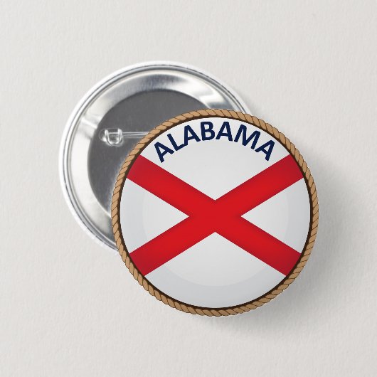 Staat des Siegels "Alabama Flag" Button (Vorne & Hinten)