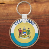 Staat des Siegels Delaware Flag Schlüsselanhänger (Vorderseite)