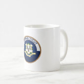 Staat des Siegels der Connecticut-Flag Kaffeetasse (VorderseiteRechts)
