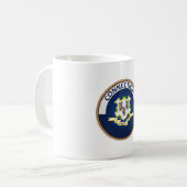 Staat des Siegels der Connecticut-Flag Kaffeetasse (Vorderseite Links)