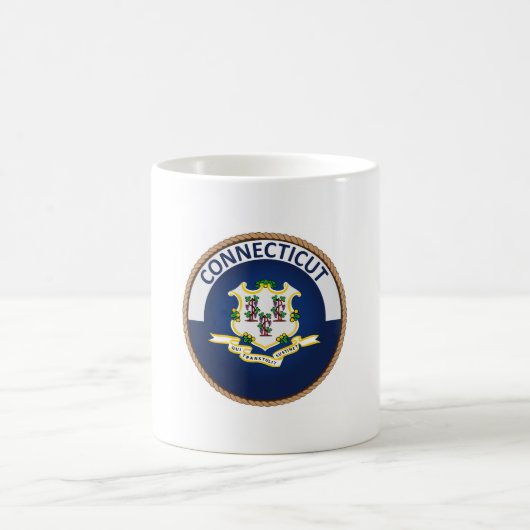 Staat des Siegels der Connecticut-Flag Kaffeetasse (Mittel)