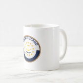 Staat des Siegels der Flagge der Insel Rhode Kaffeetasse (VorderseiteRechts)