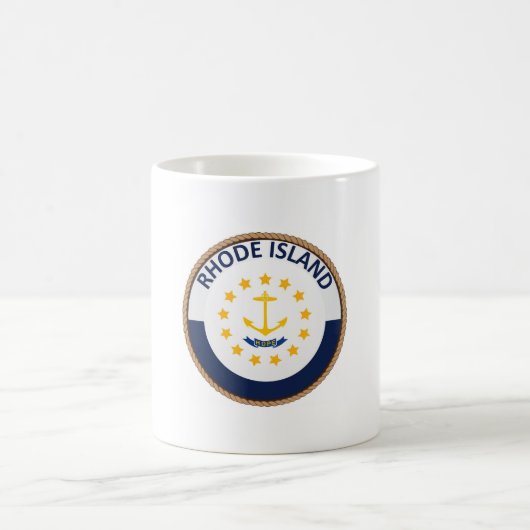 Staat des Siegels der Flagge der Insel Rhode Kaffeetasse (Mittel)