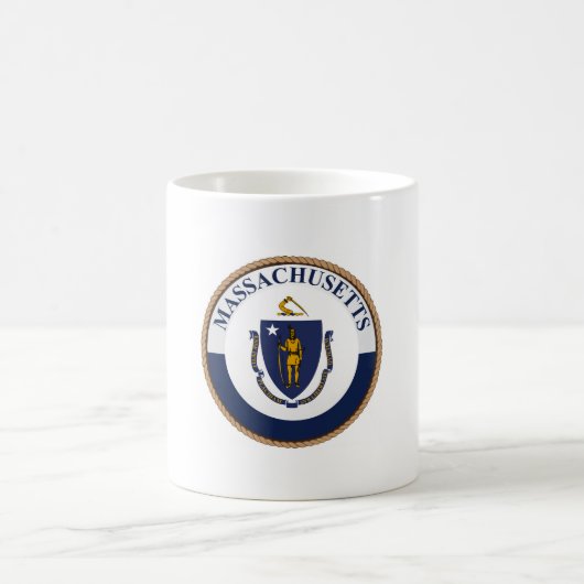 Staat des Siegels der Flagge von Massachusetts Kaffeetasse (Mittel)