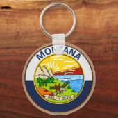 Staat des Siegels der Montana-Flagge Schlüsselanhänger (Vorderseite)