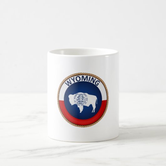 Staat des Siegels der Wyoming-Flagge Kaffeetasse (Mittel)