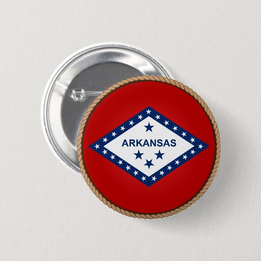 Staat des Siegels "Flag" von Arkansas Button (Vorne & Hinten)