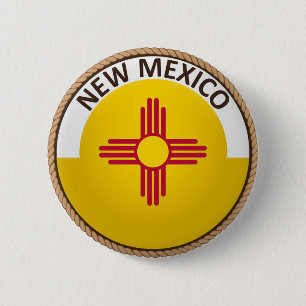 Staat des Siegels "New Mexico Flag" Button