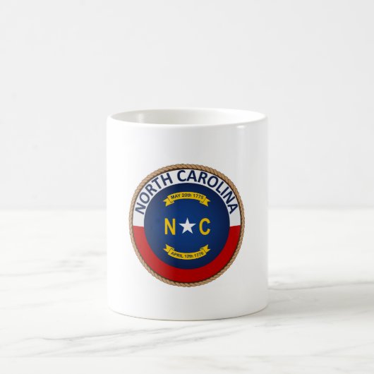 Staat des Siegels North Carolina Flag Kaffeetasse (Mittel)