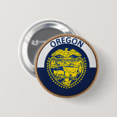 Staat des Siegels Oregon Flag Button (Vorne & Hinten)