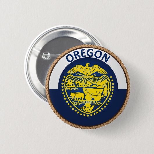 Staat des Siegels Oregon Flag Button (Vorne & Hinten)