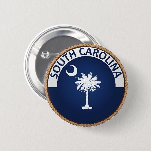 Staat des Siegels South Carolina Flag Button (Vorne & Hinten)