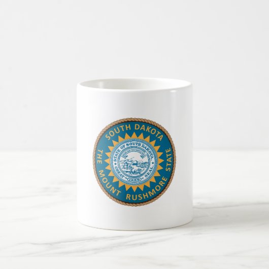 Staat des Siegels South Dakota Flag Kaffeetasse (Mittel)