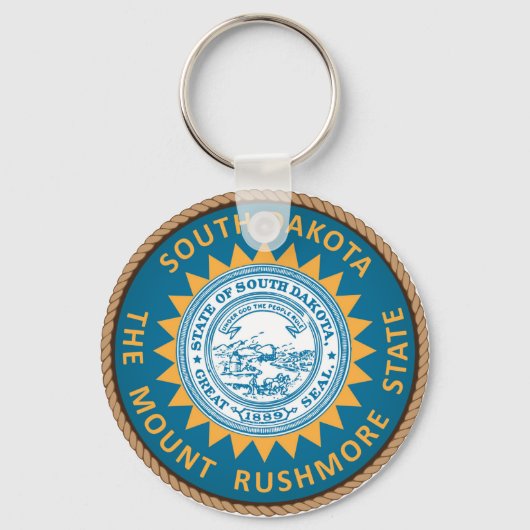 Staat des Siegels South Dakota Flag Schlüsselanhänger (Vorderseite)