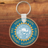 Staat des Siegels South Dakota Flag Schlüsselanhänger (Vorderseite)