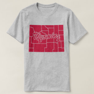 Staat des T - Shirt der Wyoming-Form