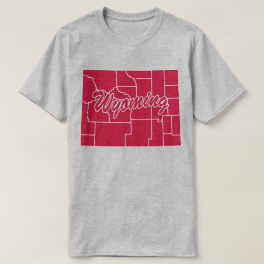 Staat des T - Shirt der Wyoming-Form (Design vorne)