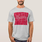 Staat des T - Shirt der Wyoming-Form (Vorderseite)