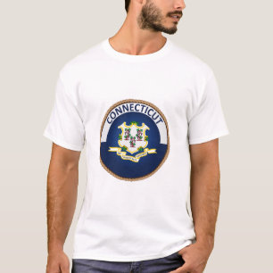 Staat des T - Shirt des Siegels "Connecticut Flag"