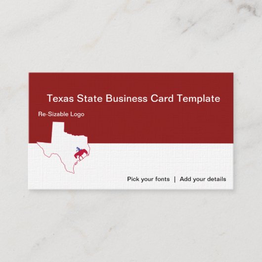 Staat des Texas Cowboy-Logos Visitenkarte (Vorderseite)