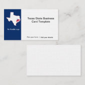 Staat des Texas-Logos Visitenkarte (Vorne/Hinten)