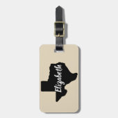 Staat des Texas-Silhouette-u. -skript-Namens Gepäckanhänger (Vorderseite vertikal)