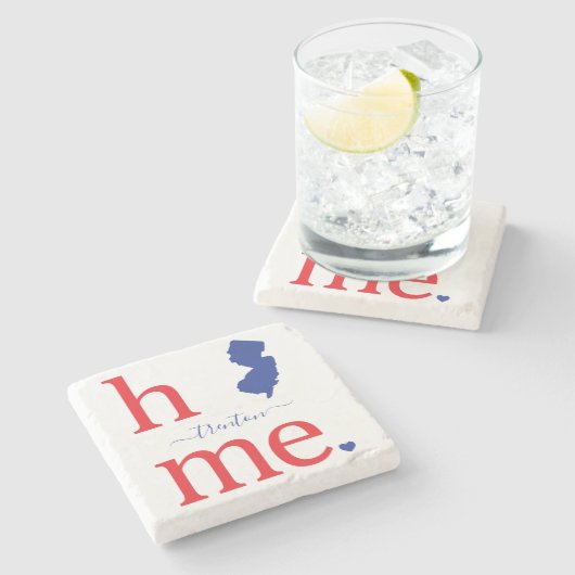 Staat des Untersetzer New Jersey Stone (Seitenansicht)