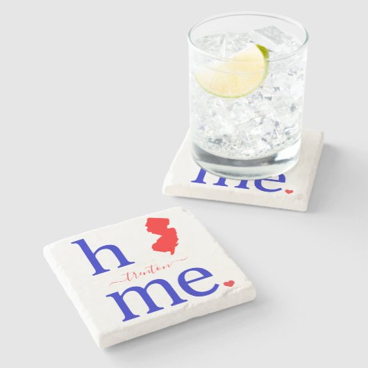 Staat des Untersetzer New Jersey Stone (Seitenansicht)