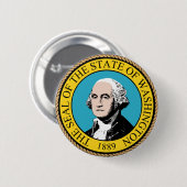 Staat des Washington-Flaggen-Siegel-Knopfes Button (Vorne & Hinten)