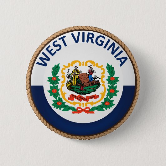 Staat des West- Virginiaflaggen-Siegel-Knopfes Button (Vorderseite)