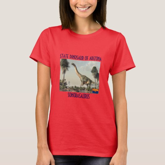 Staat Dinosaurier des T - Shirt von Arizona (Vorderseite)