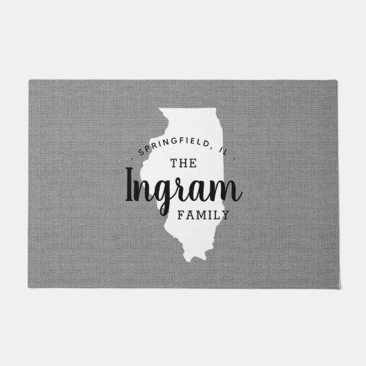 Staat Doormat der Familie Illinois Fußmatte (Vorderseite)