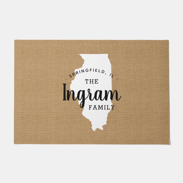Staat Doormat der Familie Illinois Fußmatte (Vorderseite)
