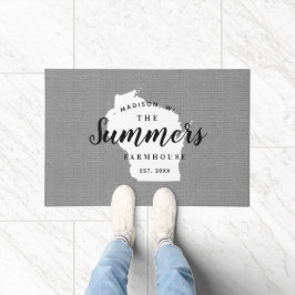 Staat Doormat für Wisconsin-Familie Fußmatte