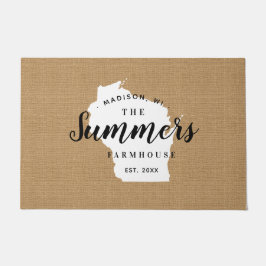 Staat Doormat für Wisconsin-Familie Fußmatte