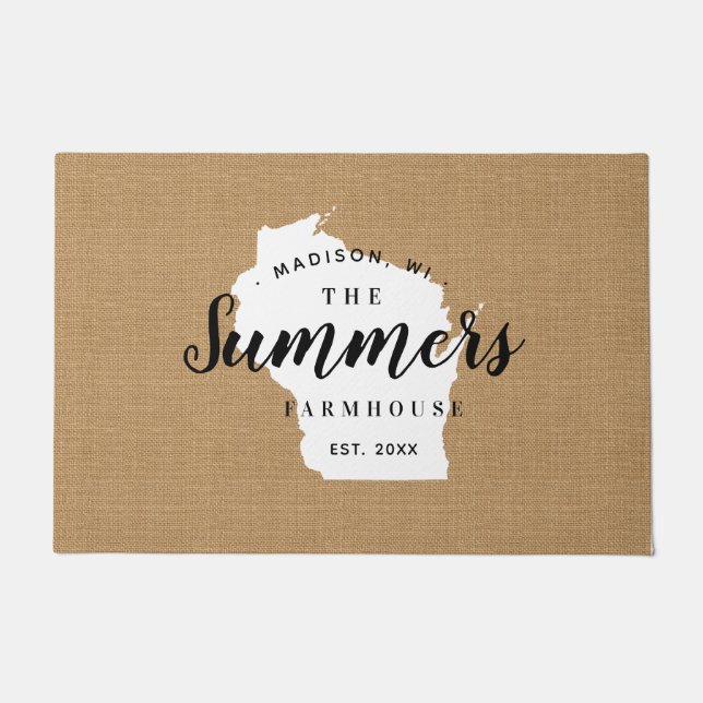 Staat Doormat für Wisconsin-Familie Fußmatte (Vorderseite)