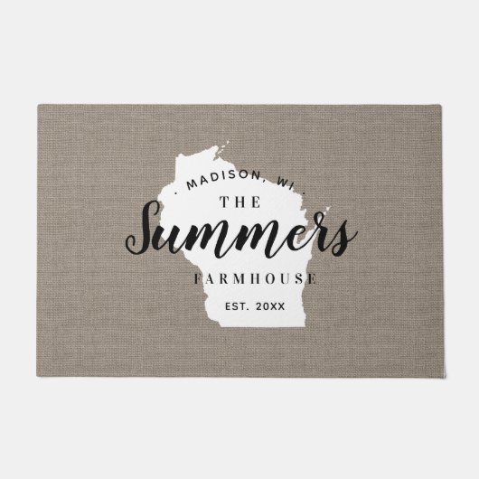 Staat Doormat für Wisconsin-Familie Fußmatte (Vorderseite)