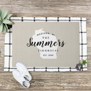 Staat Doormat für Wisconsin-Familie Fußmatte