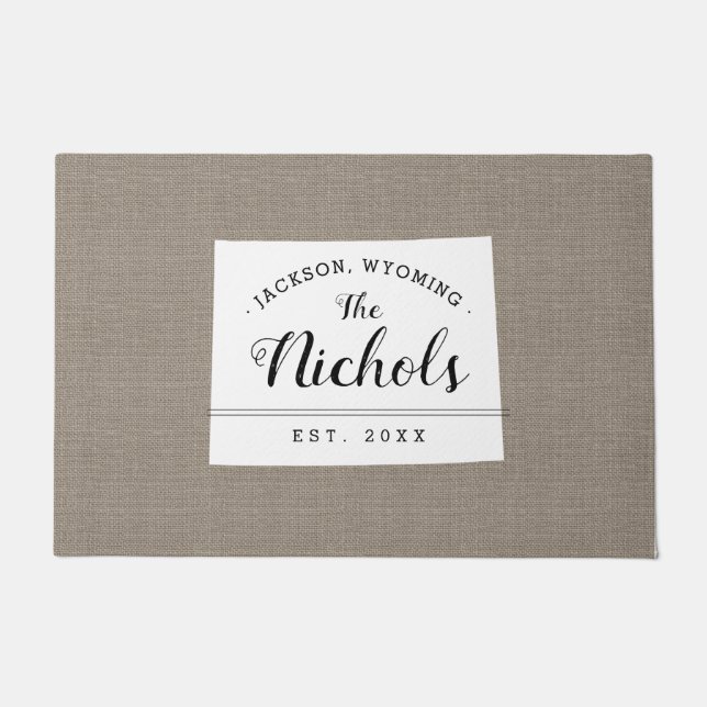 Staat Doormat für Wyoming-Familie Fußmatte (Vorderseite)