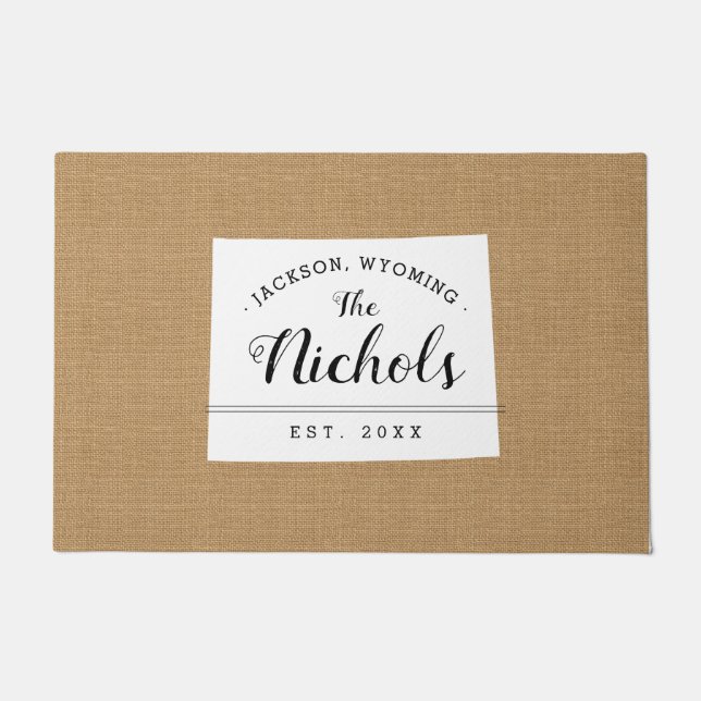 Staat Doormat für Wyoming-Familie Fußmatte (Vorderseite)