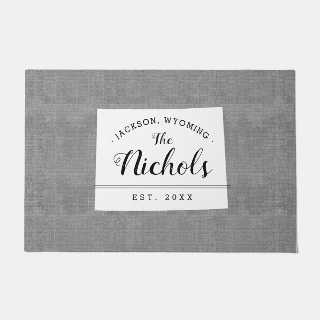 Staat Doormat für Wyoming-Familie Fußmatte (Vorderseite)