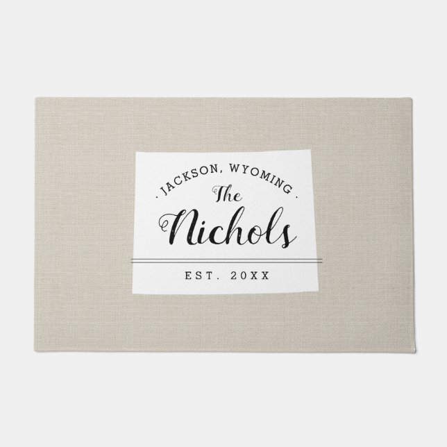 Staat Doormat für Wyoming-Familie Fußmatte (Vorderseite)