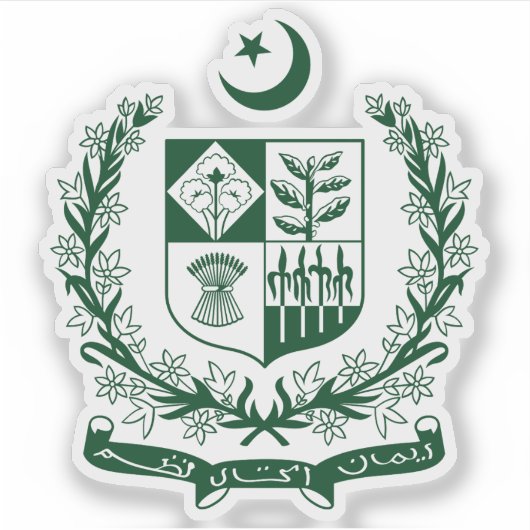 Staat-Emblem in Pakistan Aufkleber (Vorderseite)